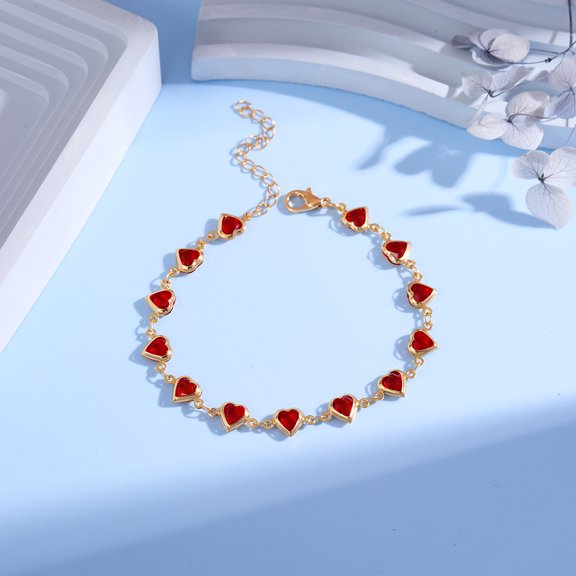 Sweet Beaded Candy Color Heart Bracelet
