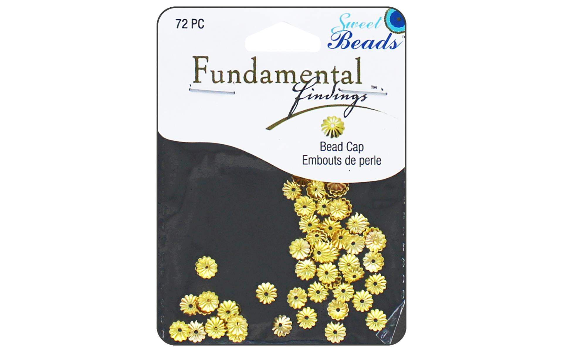 Sweet Beads Fund Find Cap 6mm 72pc Fluted Gold