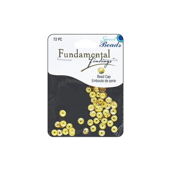 Sweet Beads Fund Find Cap 6mm 72pc Fluted Gold