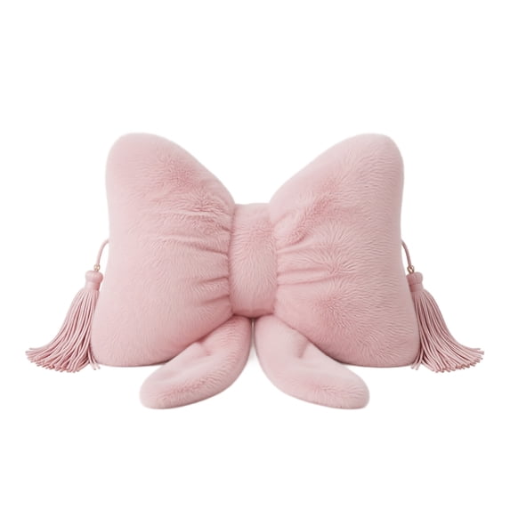 Sweet Bow Shaped Throw Pillow, Ultra Soft Plush Bowknot Cushion for Sofa Bed Living Room Home Decor Styles Office