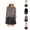 thumbnail image 1 of Sweet Bowknot Long Sleeve Knitted Cardigan For Women Unique Gray Sweater Coat For Fall And Winter Fashion Cardigan Sweaters for Women, 1 of 2