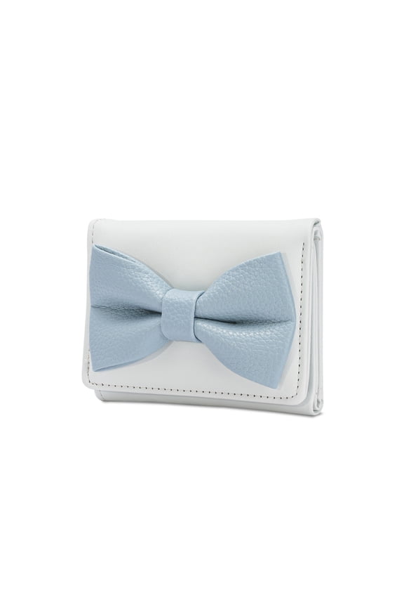 Sweet Bows Wallets for Women Girls Coin Purse Trifold Wallet Coin Bags Card Holder PU Leather Purse Stylish Change Purse