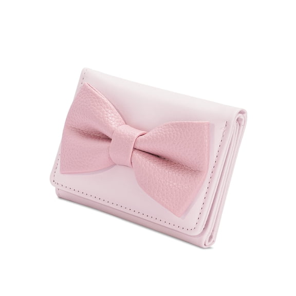 Sweet Bows Wallets for Women Girls Coin Purse Trifold Wallet Coin Bags Card Holder PU Leather Purse Stylish Change Purse