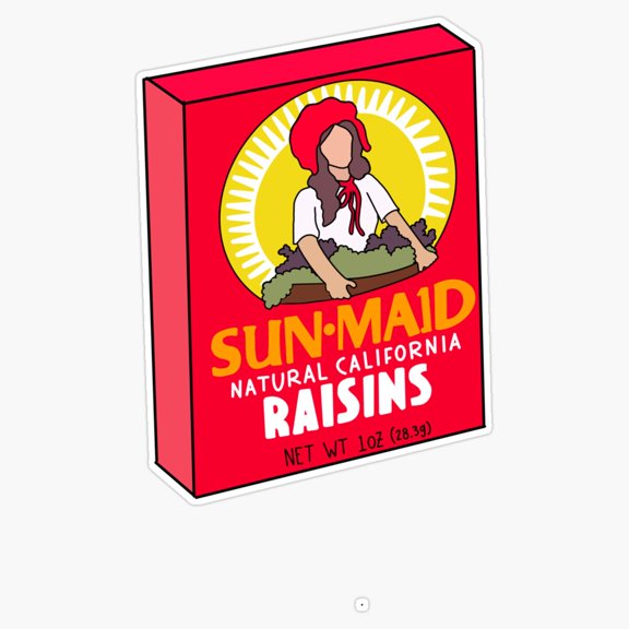 Sweet Breakfast Raisin Box Sun Dried Purple Grapes Grocery Fruit Decal For Kids Lunchbox Sticker