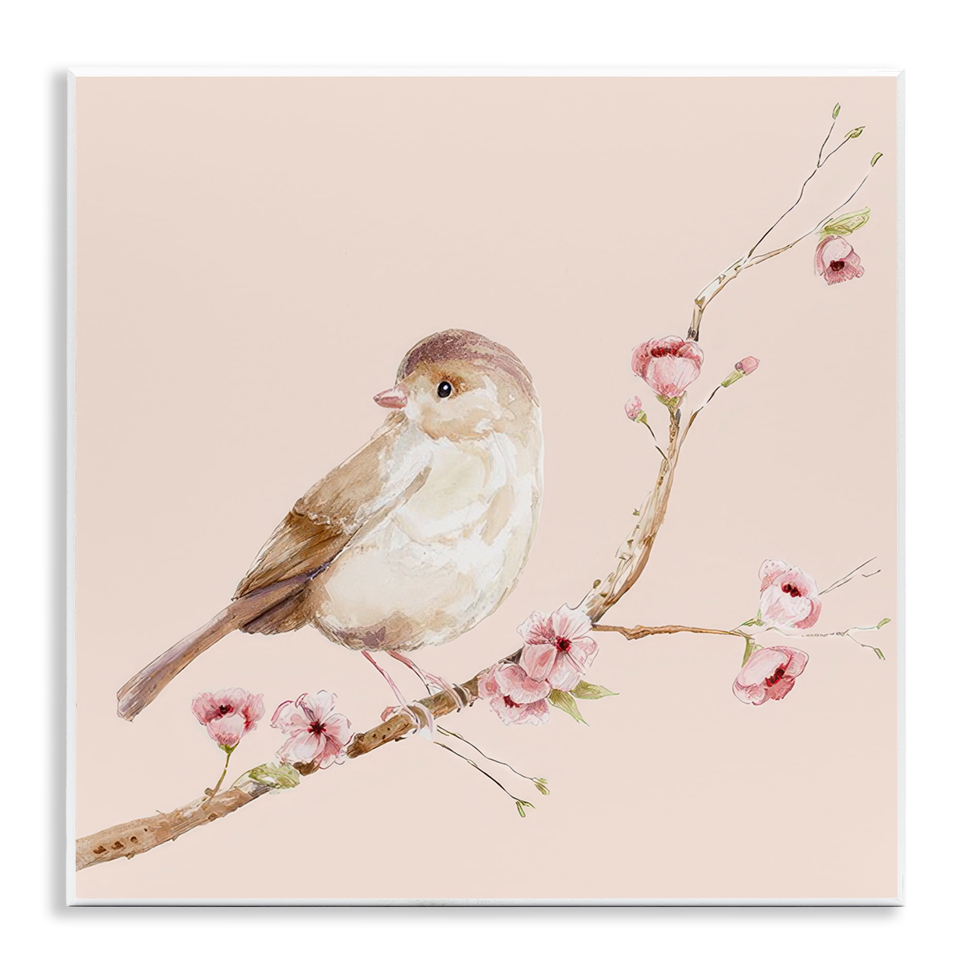 Sweet Brown Bird Perched Wall Plaque Art, design by Lisa Wehmeyer