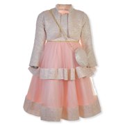 Sweet Butterfly Girls' 3-Piece Dress Pocket Book Set - blush, 6 - 7 Little Girls