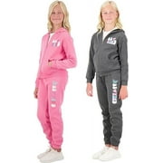 Sweet Butterfly Girls 4-Piece Fleece Hoodie and Jogger Sweatpant Set