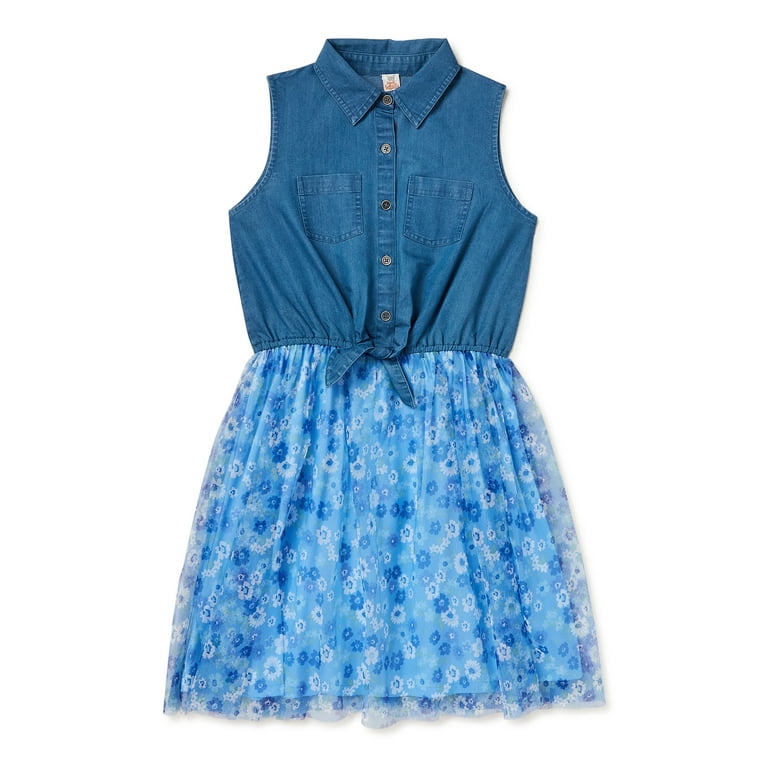 Denim and tulle dress womens hotsell