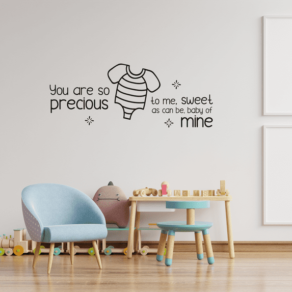 Sweet As Can Be Newborn Baby Babies Quote Quotes Wall Sticker Art Decals for Girls Boys Room Bedroom Nursery Kindergarten House Fun Home Decor Stickers Wall Art Vinyl Decoration Size (20x40 inch)