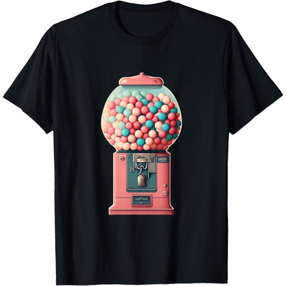 Sweet Candy Bubble Gum Machine Gumball Chewing Bubble Gums T-Shirt men and women can wear, black, white, gifts