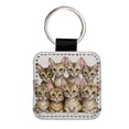 thumbnail image 1 of Sweet Chausie Cats Faux Leather Square Keychain, 1 of 7