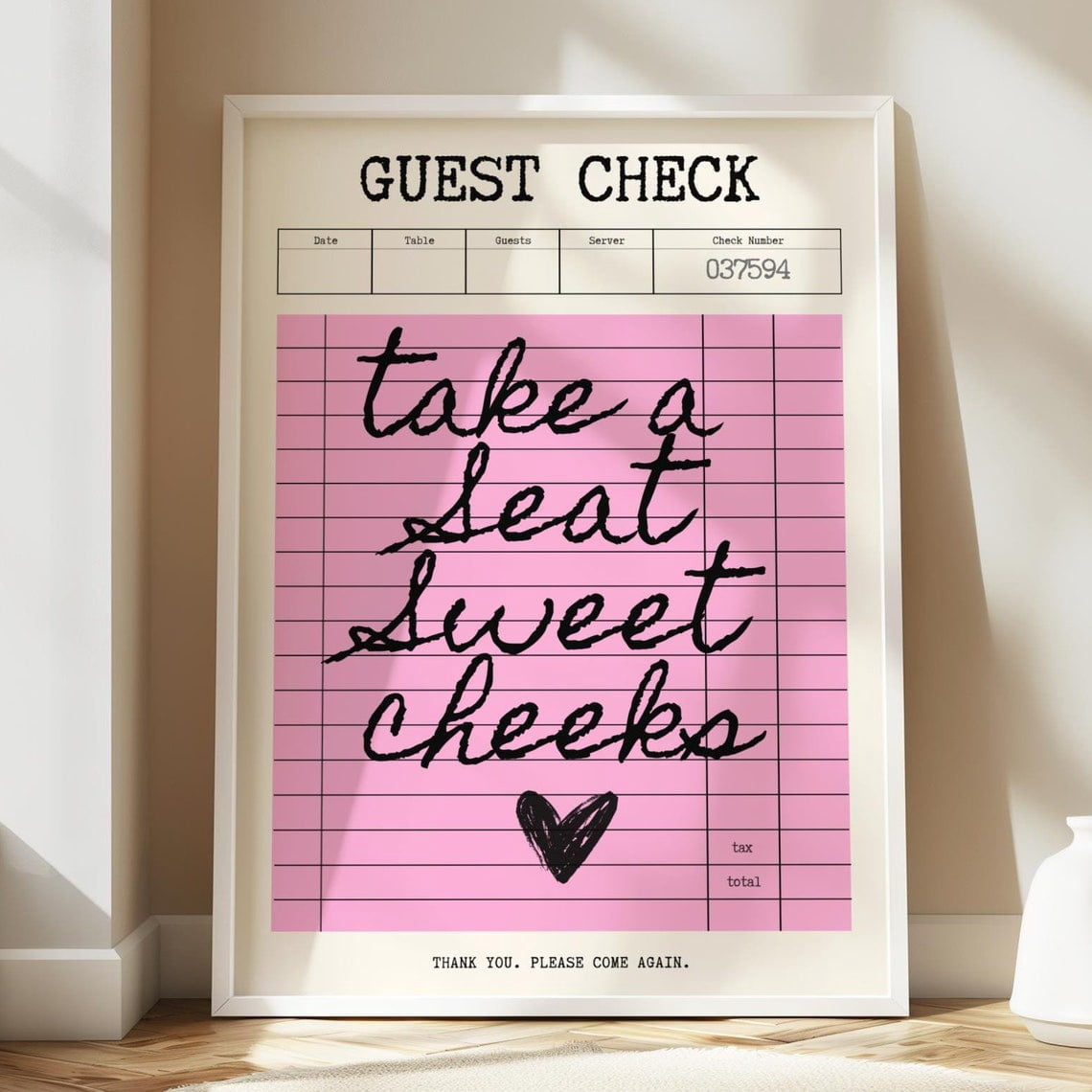 Sweet Cheeks Funny Bathroom Wall Art Guest Check Print Take A Seat ...