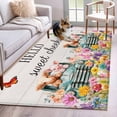 thumbnail image 1 of Sweet Cheeks Washable Area Rugs 3'x5', Farmhouse Flowers Cars Cows Pigs Wood Grain Low Pile Throw Living Room Rug Non-Slip Sturdy Edge Binding Carpet for Indoor Entryway Bedside Kitchen, 1 of 9