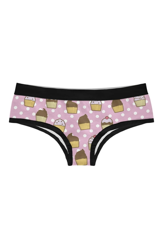 Sweet Cheeks Womens Panties Cute Cupcake Bikini Brief Graphic Underwear Ladies