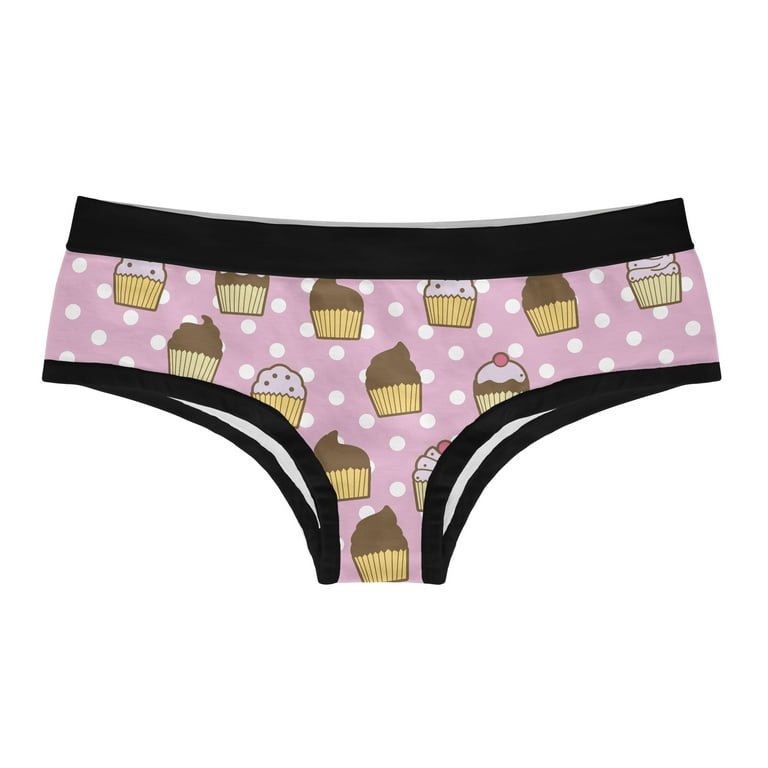 Sweet Cheeks Womens Panties Cute Cupcake Bikini Brief Graphic Underwear  Ladies
