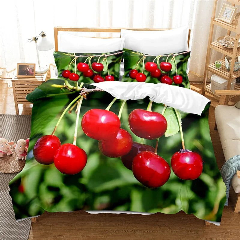 Sweet Cherry Bedding Set Lovely Kid's Duvet Cover Boys Quilt Cover