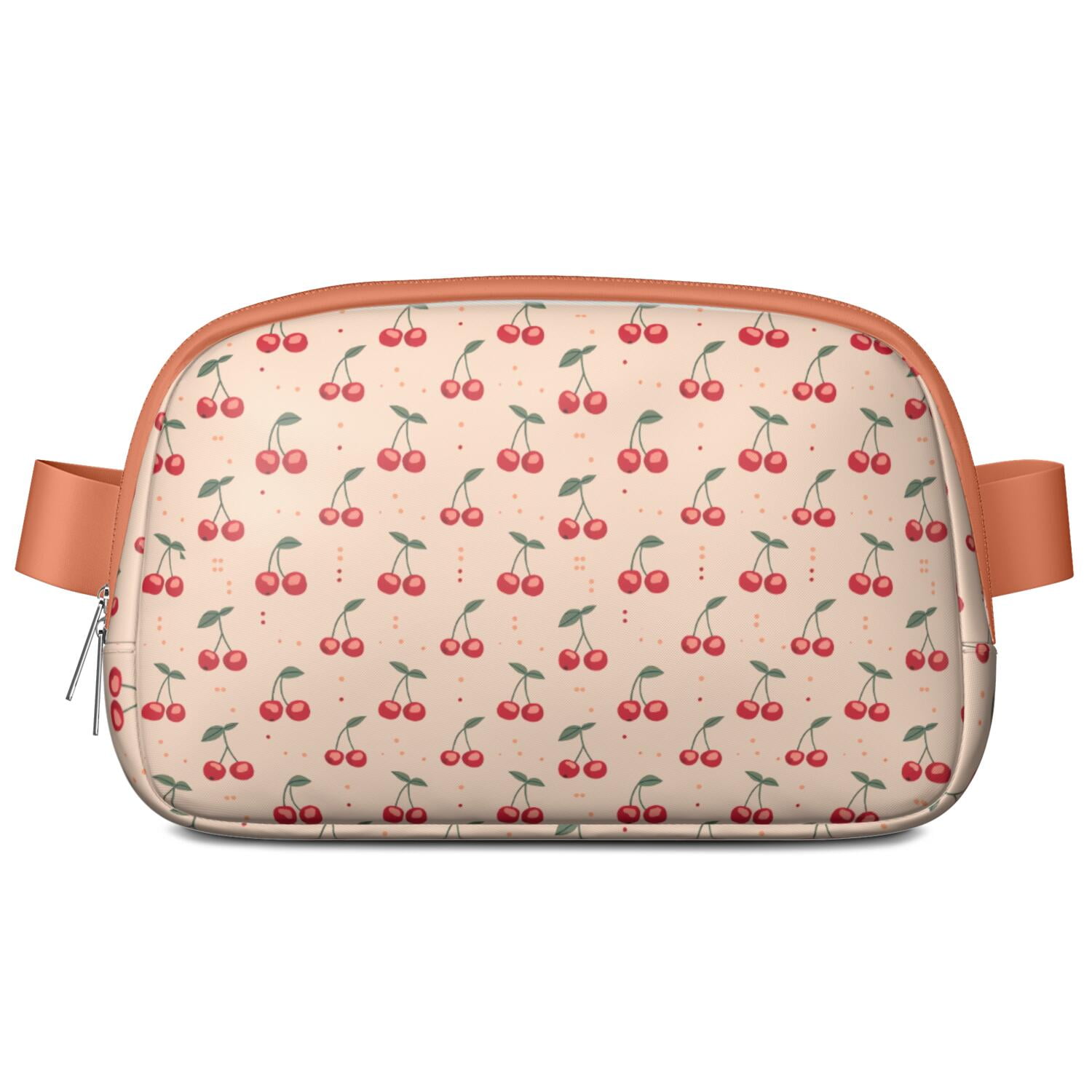 Sweet Cherry Fanny Pack – Cute Red Fruit Belt Bag with Aesthetic Pink Print for Cherry Lovers