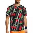 thumbnail image 1 of Sweet Cherry Gym T-Shirt Summer Cute Fruit Print Retro T-Shirts Hip Hop Tee Shirt For Men, 1 of 5