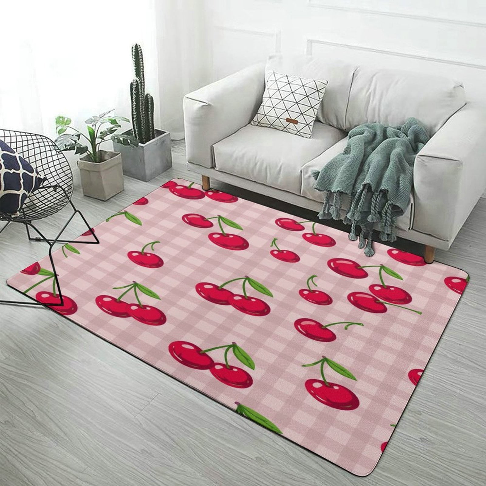 Sweet Cherry Pattern Carpet Large Size Living Room American Style Rugs ...