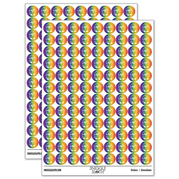 Sweet Chicken Hatchling with Egg Shell 200+ Round Stickers - Rainbow - Matte Finish - 0.50" Size
