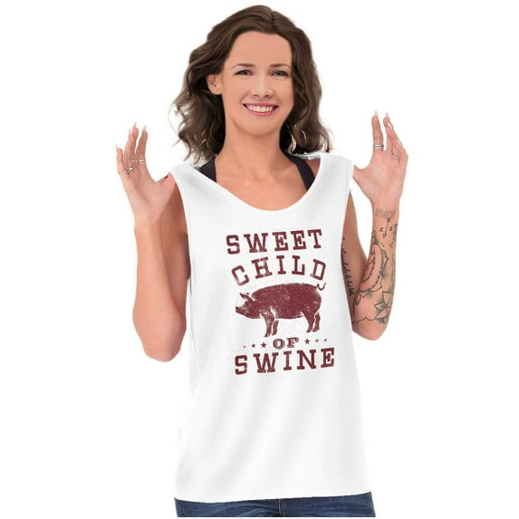 Sweet Child Swine BBQ Barbecue Foodie Tank Top T Shirts Men Women Brisco Brands S