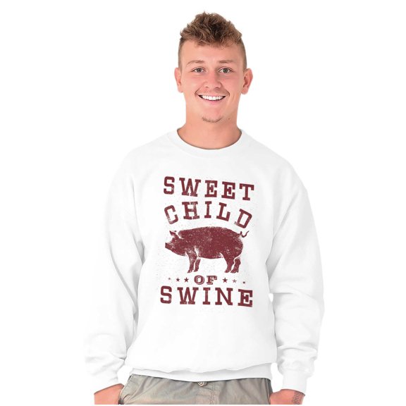 Sweet Child Swine BBQ Barbecue Foodie Unisex Plus Fleece Graphic Sweatshirt Brisco Brands 2X