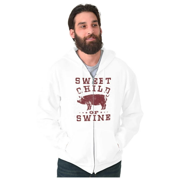 Sweet Child Swine BBQ Barbecue Foodie Zip Up Hoodie Men's Women's Brisco Brands M
