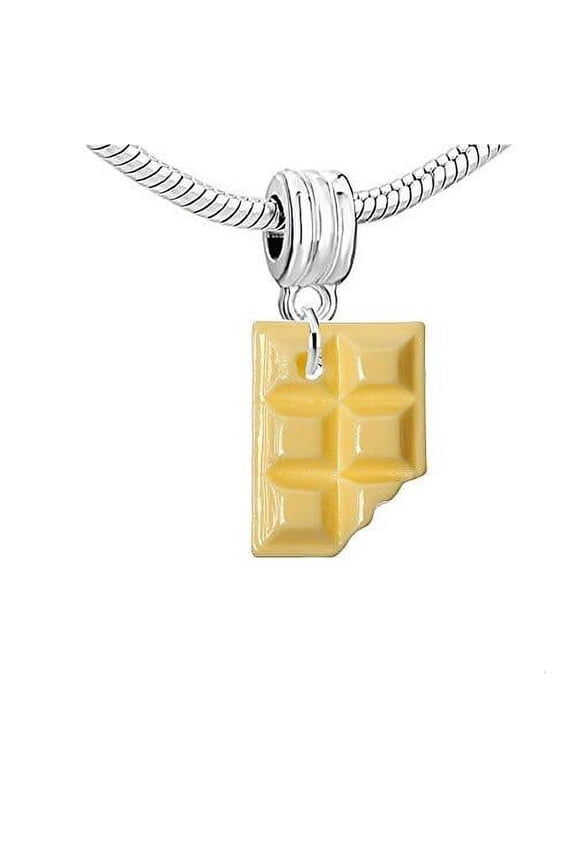 Sweet Chocolate Candy Bar Charm Bead (White)