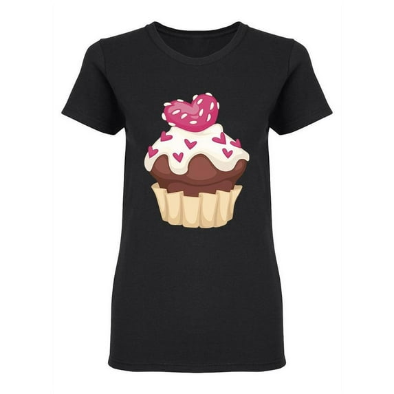 Sweet Chocolate Cupcake Shaped T-Shirt Women -Image by Shutterstock, Female Medium