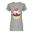 thumbnail image 1 of Sweet Chocolate Cupcake Shaped T-Shirt Women -Image by Shutterstock, Female XX-Large, 1 of 2