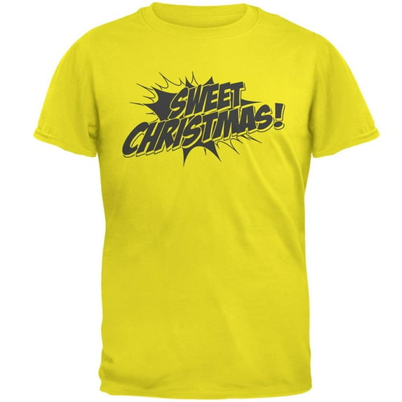 Sweet Christmas Comic Book Word Balloon Mens T Shirt Bright Yellow MD