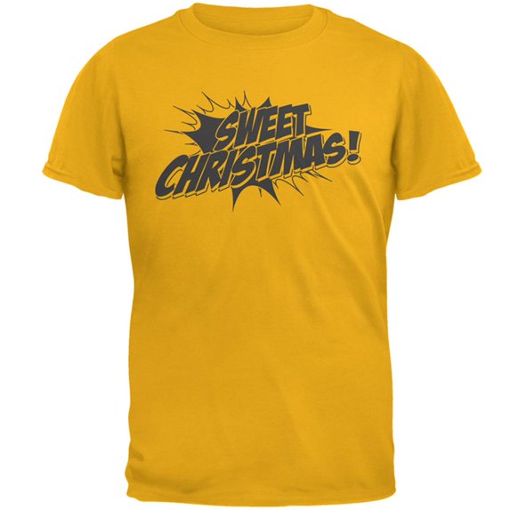 Sweet Christmas Comic Book Word Balloon Mens T Shirt Gold X-LG