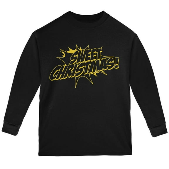 Sweet Christmas Comic Book Word Balloon Youth Long Sleeve T Shirt Black YLG