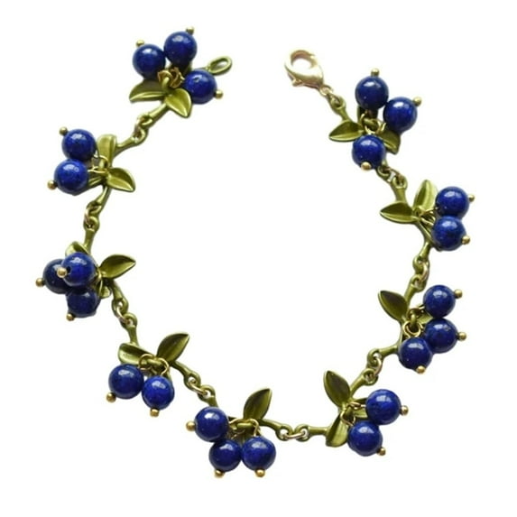 Sweet Colorful Beaded Plant Leaves Fruit Peach Cranberry Bracelet For Women Party Birthday Jewelry Gift