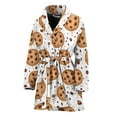 thumbnail image 1 of Sweet Cookie Pattern Women Bathrobe One Size Univeral Fits Fashion Lightweight Plush Fleece Long Robe For Women, 1 of 3