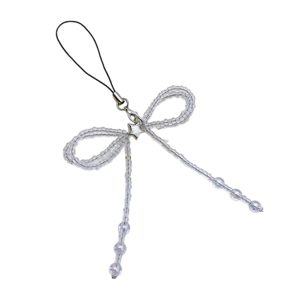 Sweet Cool Phone Chain Anti-Lost Strap Lanyard Bead Bowknot Star Phone Case Keychain Bag Pendant Accessory for Key Purse