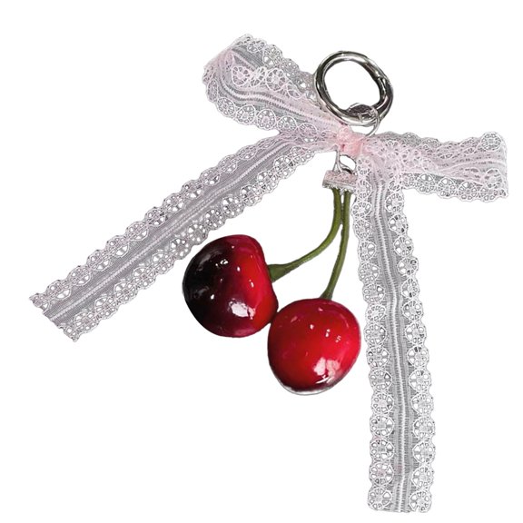 Sweet Cool Style Cherry Key Rings Charming Cherry Key Chain Accessory with Delicate Details for Adding Personality