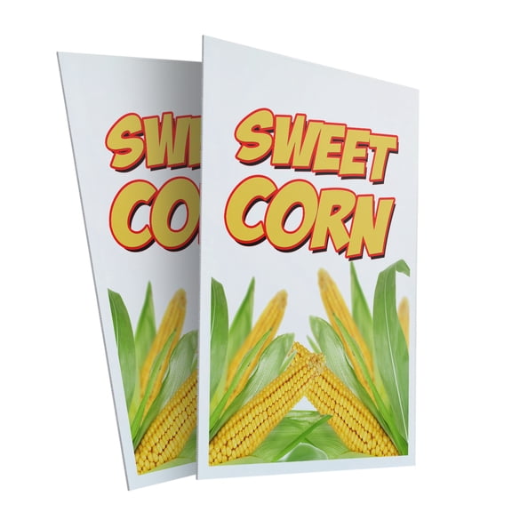 Sweet Corn (2-PACK) 24" x 36" Plastic Signs | Sign Insert 4mm Corrugated Plastic Signs Storefront Window Poster