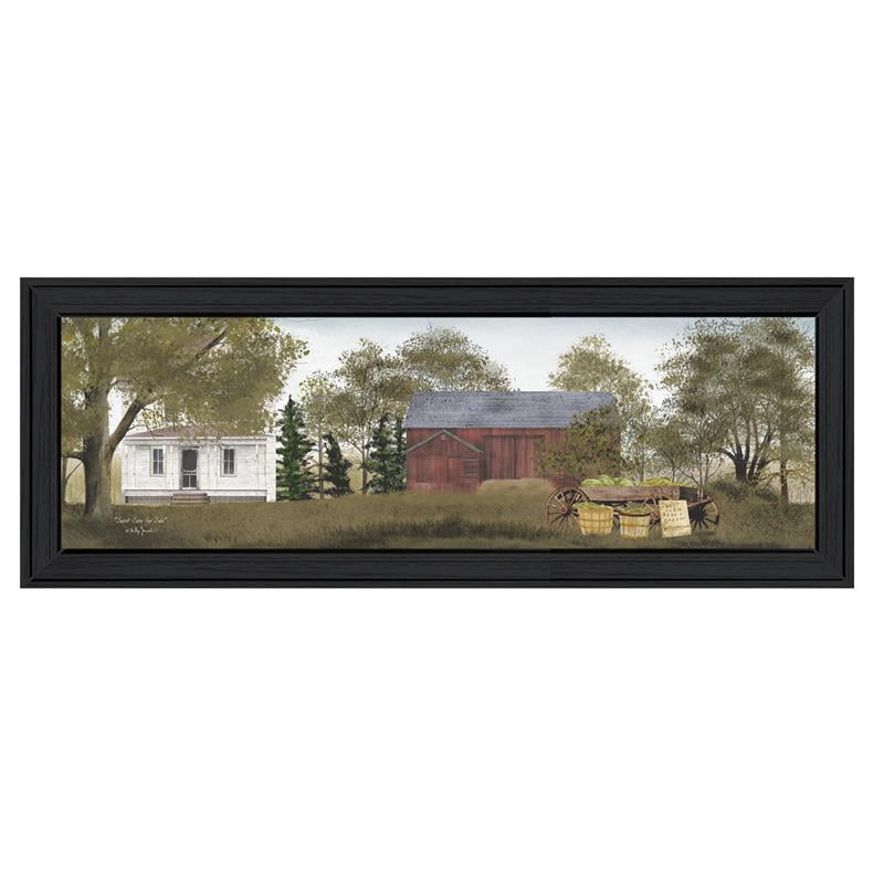 Farmhouse Landscape Acrylic Canvas Wall Art with Black Frame