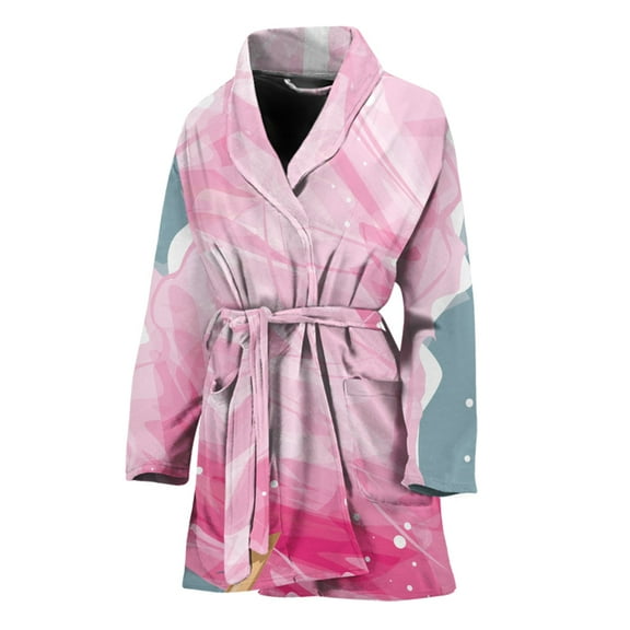 Sweet Cotton Candy Women Bathrobe One Size Univeral Fits Fashion Lightweight Plush Fleece Long Robe For Women