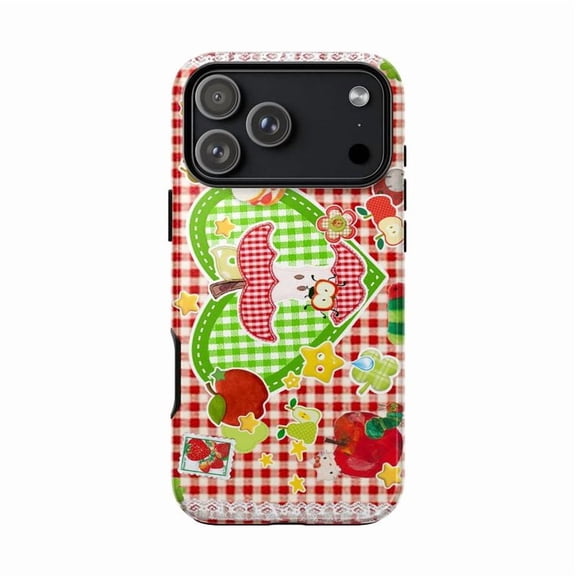 Sweet Country Apple Phone Case, Vintage Gingham Checkered Design Cover for iPhone 17-11 Series Pro Plus Mini