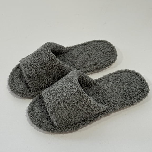 Sweet Couple Women's Fluffy Faux Fur Platform Slippers - Thick Sole Indoor/Outdoor Warm Winter Slides