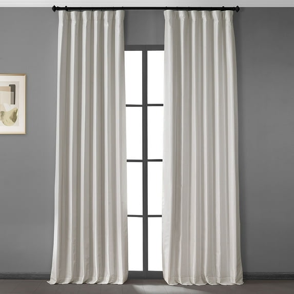 Half Price Drapes Excursion Ivory Faux Silk Hotel Blackout Curtains for Bedroom(1 Panel), 50WX 120L