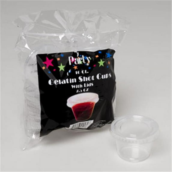 Sweet Creations G24584N 2.5 oz Gelatin Shot Cups with Lids 16 Per Count, Pack of 48