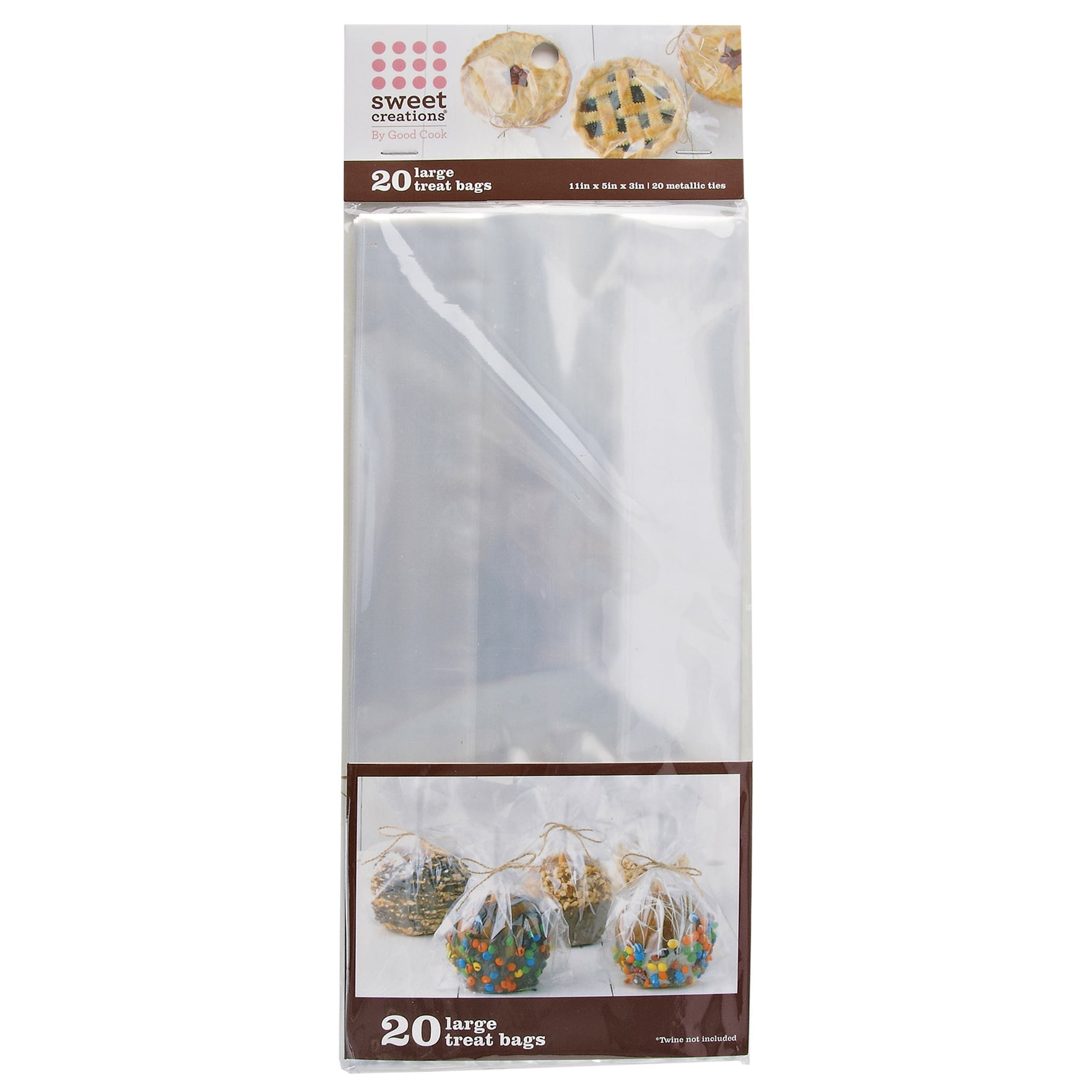 Sweet Creations Treat Bags, Clear, 20 Ct