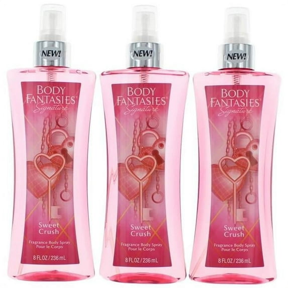 Sweet Crush by Body Fantasies, 3 Pack 8 oz Fragrance Body Spray for Women