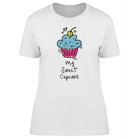 Sweet Cupcake Background T-Shirt Women -Image by Shutterstock, Female x-Large