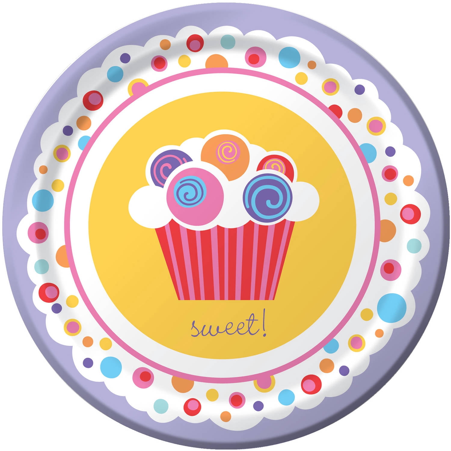 Sweet Cupcake Dessert Plates, 8pk