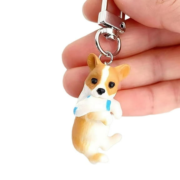 Sweet Cute Cartoon Dog Keychain Pendant Lovely Hangings Decorations Keyring Charm for Purse Bag Backpack Handbag