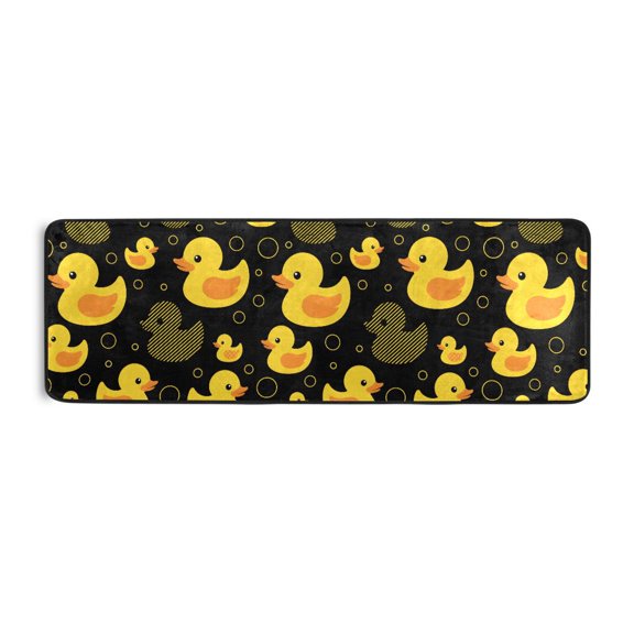 Sweet Cute Yellow Ducks Runner Rug 24x72 Inch Cushioned Non Slip Soft Absorbent Floor Mat